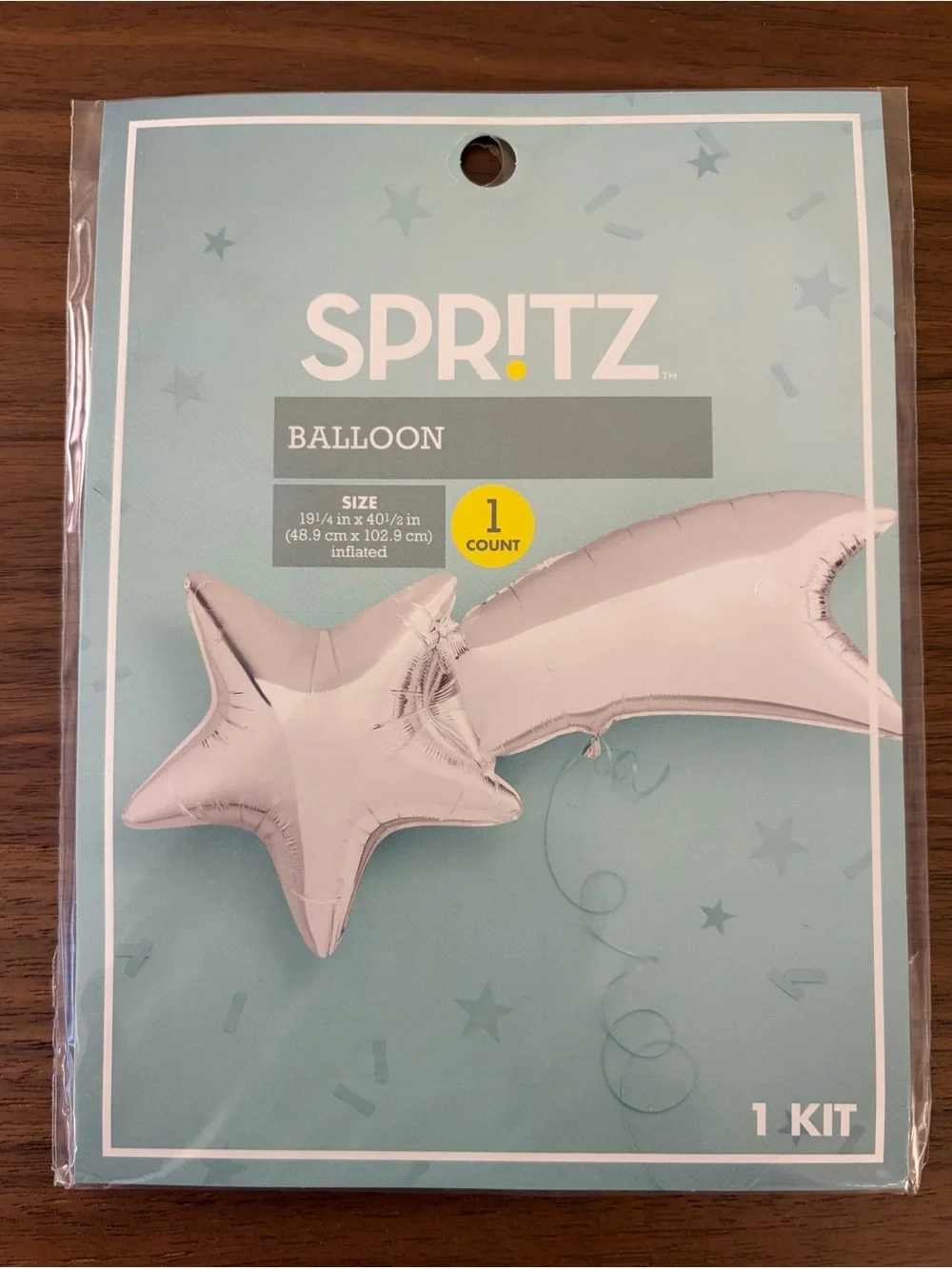 Spritz Silver Shooting Star Foil Balloon 40.5” Party Decoration